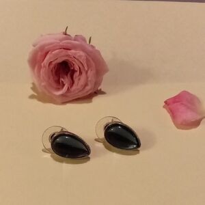 Elegant Black Teardrop Earrings